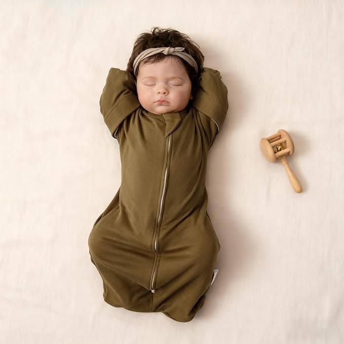 MEXXI Swaddle Baby Sleep Sack With Arms Up, 2 Pack Baby Transitional Swaddle with Double Zipper,0.5 TOG