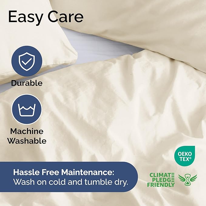 Duvet Cover King Size - Extra Soft King Size Duvet Cover - Lightweight & Breathable - Easy Care & Fade Free with Zipper Closures & Ties - 104" x 90" Inches - (Off White) Comforter Not Included