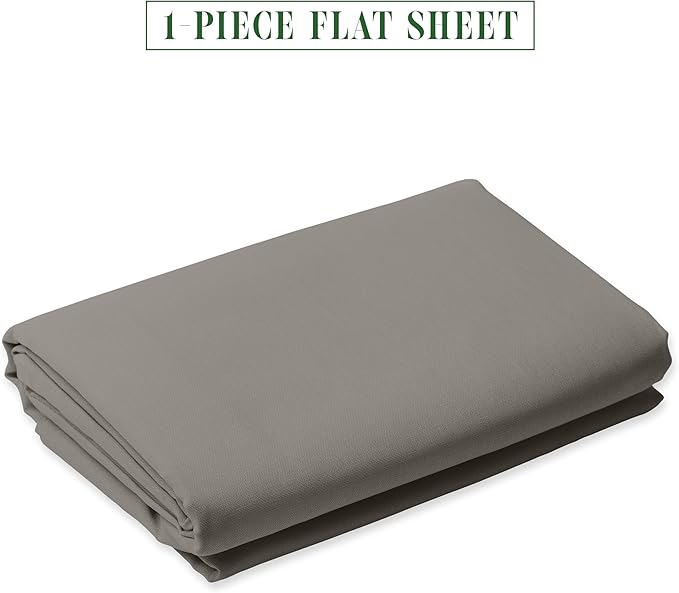 Luxury Flat Sheet on Amazon Elegant Comfort Wrinkle-Free 1500 Premier Hotel Quality 1-Piece Flat Sheet, California King Size, Grey