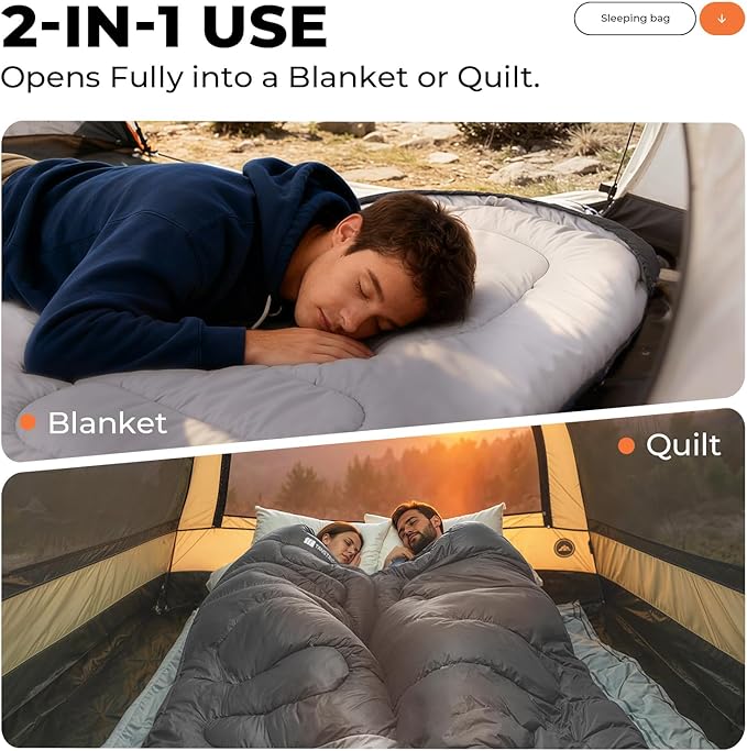 Sleeping Bags for Adults Warm Weather,Backpacking Compact Lightweight Camping Sleeping Bag with Compression Sack for Kids,Camping Essentials Gear for Hiking,Travel,Climb,Outdoor, Indoor