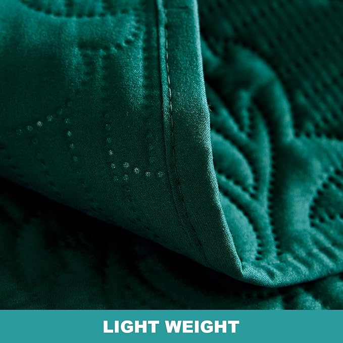 Hansleep Teal Quilt Twin Size - Damask Ultrasonic All Season Bedspread Twin, Soft Lightweight Coverlet Bedding Set, 2 Pieces (1 Quilt, 1 Pillow Sham)