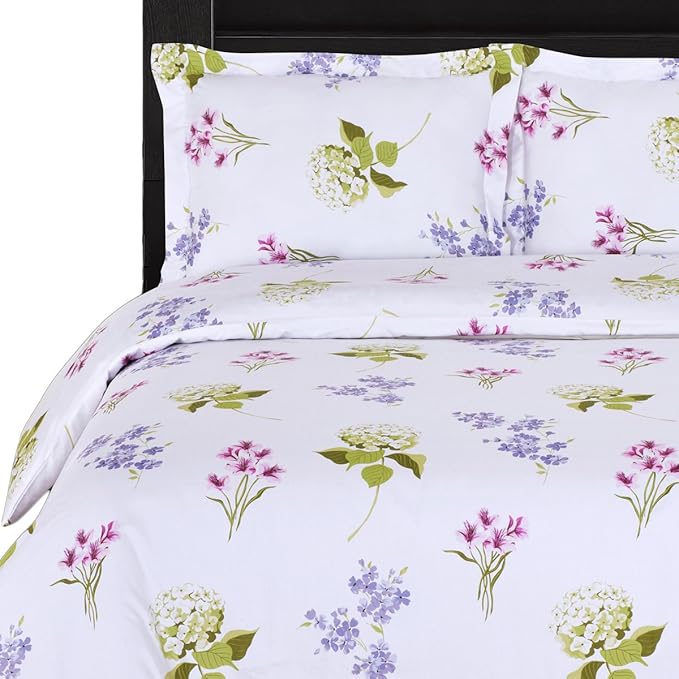 Royal Hotel Bedding Blossom Floral 4-Piece Full/Queen Comforter Set, 100-Percent Cotton, 300-Thread-Count by Royal Hotel