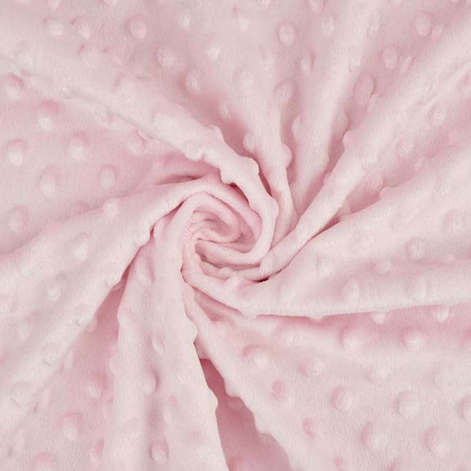 American Baby Company Heavenly Soft Chenille Receiving Blanket (30" x 40"), 2-Layer Design with Minky Dot & Silky Satin, Pink, for Boys and Girls
