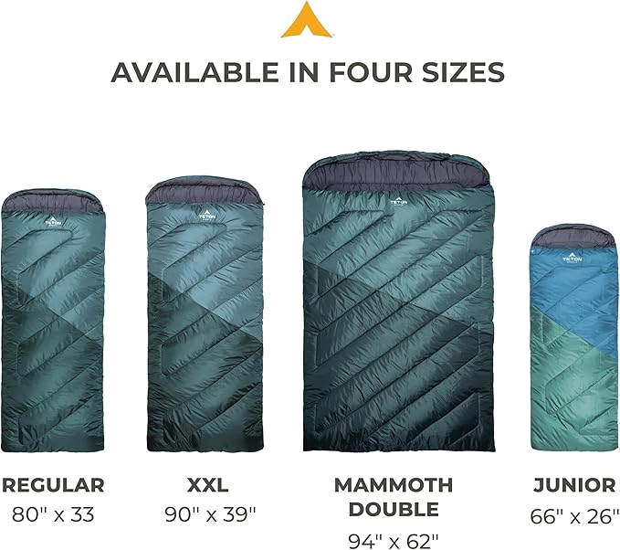 Teton Celsius XXL Sleeping Bag, Cold Weather Sleeping Bags for Adults and Kids, Camping Made Easy and Warm. Compression Sack Included, 35F, 25F, 0F, 20F Degree