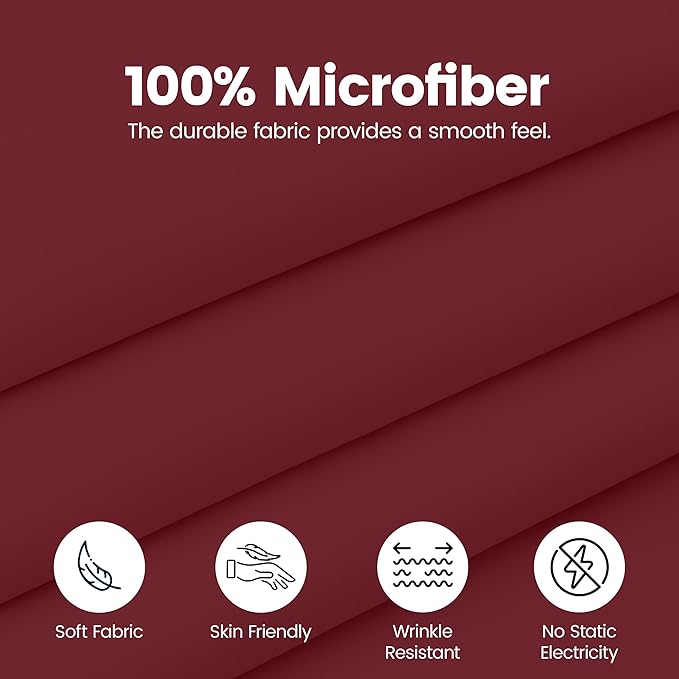 Utopia Bedding Queen Bed Skirt - Soft Quadruple Pleated Ruffle - Easy Fit with 16 Inch Tailored Drop - Hotel Quality, Shrinkage and Fade Resistant (Queen, Burgundy)