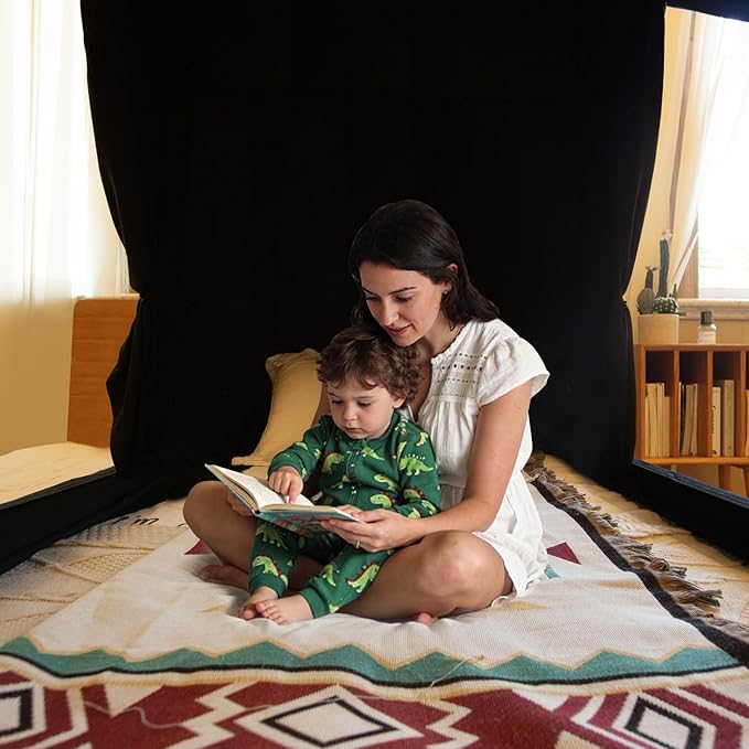 Bed Tents Canopy Bed–Privacy Dream Tent for Cozy Indoor Sleeping, Light-Reducing,and Breathable, with 4 Doors Floor Tent Bed–Available in Twin, Full, and Queen Sizes