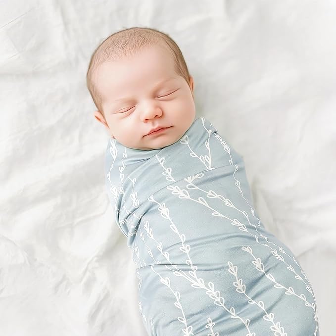 GRSSDER Reversible Baby Swaddle Blankets 2 Pack, Super Soft Jersey Knit Baby Quilt Blanket for Baby Boys, Stretchy Breathable Receiving Blankets 34 x 44 Extra Large for Swaddling, Sea Fish & Space