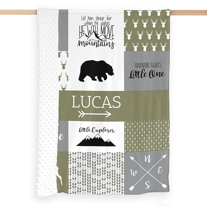 Personalized Name Blankets for Baby, Custom Blankets for Infant Toddler, Babys Gifts for Birthday Gifts for Boys Kids Teen New Mom, Essential Newborn Items, Cypress, 35"x45"