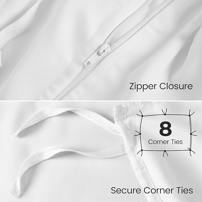 Utopia Bedding Duvet Cover Twin with Fitted Sheet (39x75) - 2 Pillow Case (20x30)- All Season Luxury Bed in a Bag with Zippered Duvet Cover - No Comforter (White)