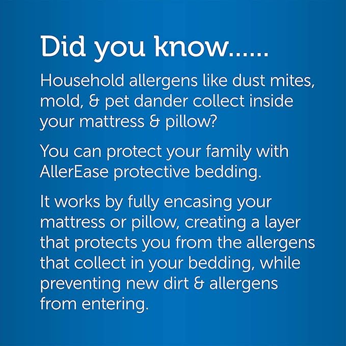 AllerEase Waterproof Mattress Protector, Maximum Allergy Mattress Protector, Twin XL Mattress Cover