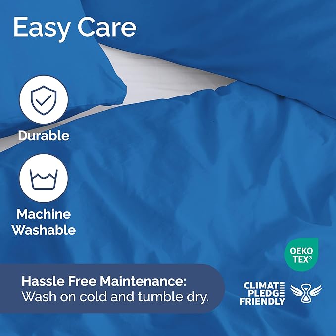Duvet Cover Cal King Size - Extra Soft Cal King Size Duvet Cover - Lightweight, Breathable & Cozy - Easy Care with Zipper Closures & Ties - 104" x 98" Inches - (Royal Blue) Comforter Not Included