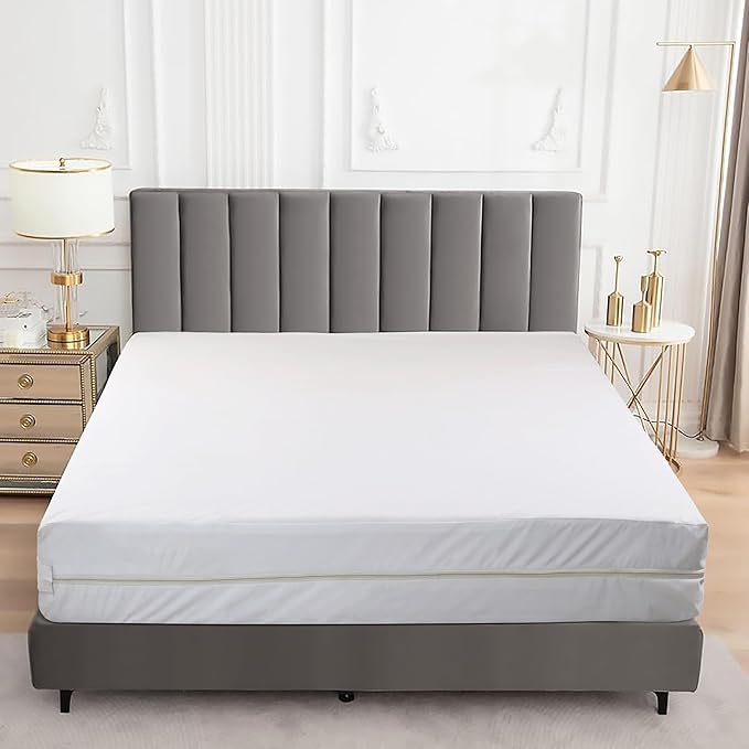 Full XL Mattress Protector Encasement with Zipper – Waterproof Mattress Protector Full XL Size – Soft, Breathable & Noiseless Zippered Mattress Cover – Fits Up to 12”