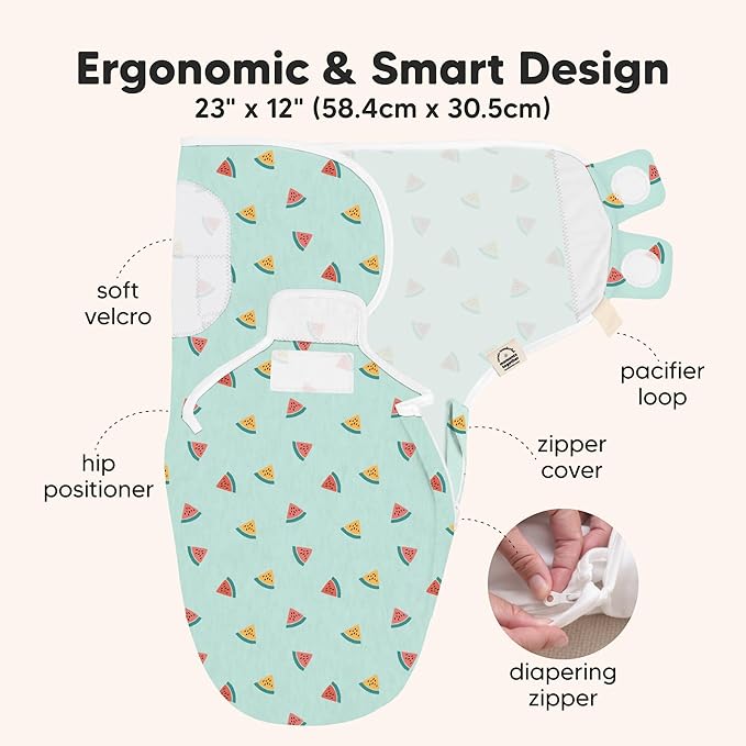 Baby Swaddle Sleep Sacks with Zipper - 3-Pack Swaddles for Newborns 0-3 Months, Infant, Baby Girls, Boys, Soft & Durable Newborn Sleep Sack, Easy Diaper Change Swaddling Blanket (Beach Day, OS)