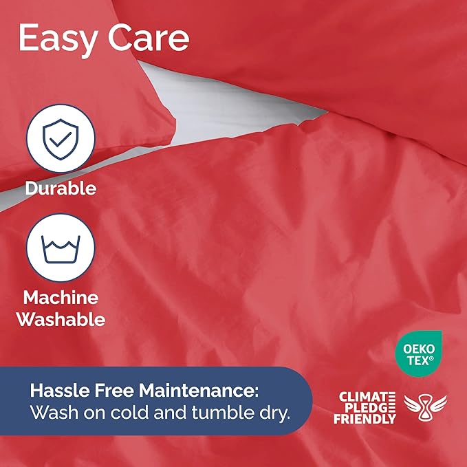 Duvet Cover Twin/Twin XL Size - Extra Soft Twin/Twin XL Size Duvet Cover - Lightweight, Breathable & Cozy - Easy Care with Zipper Closures & Ties - 68" x 90" Inches - (Red) Comforter Not Included