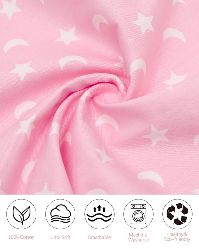 ALVABABY Toddler Pillowcases 2 Pack Organic Cotton Kids Pillow Cover Fit 13"x 18" or 12"x25" Envelope for Girl Boy Sleepy Travel