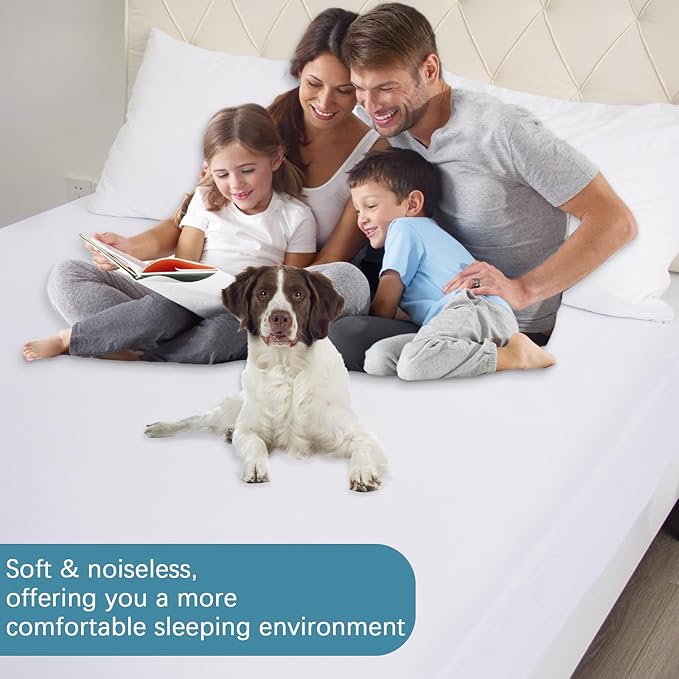 Queen Mattress Protector Zippered (3/4/5/7/9/13Inches), Low Profile Waterproof Mattress Cover & Mattress Encasement, 6 Sides Wrapping Box Spring Cover
