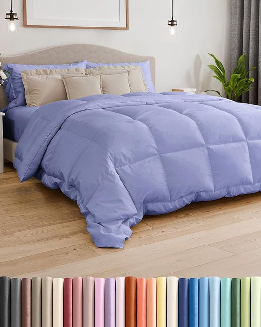 Full Size, Lavender Alternative Down Comforter - Warm, Lightweight & Breathable Hotel Quality Bedding Set for Men, Women, Kids & Teens - All Season Oversized Cooling Microfiber Duvet Insert Comforter