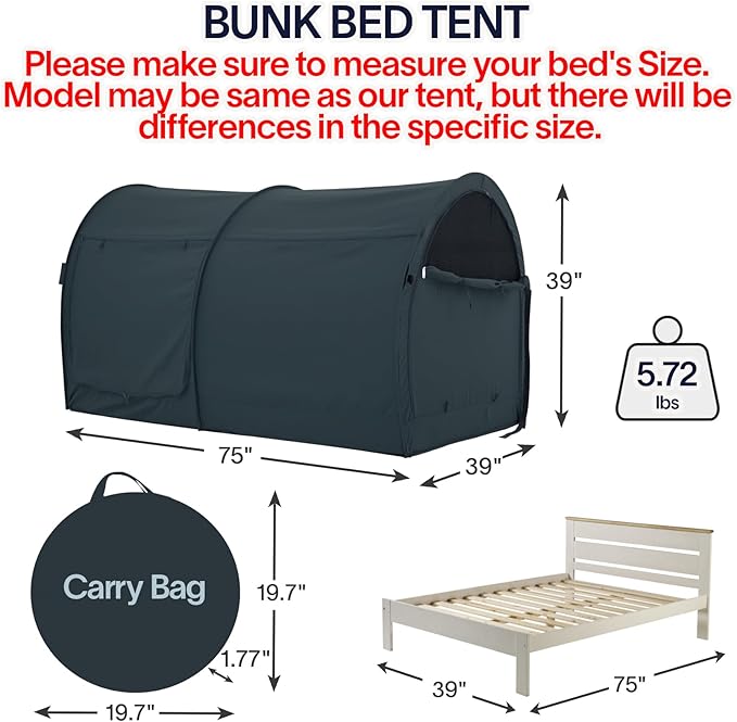 LEEDOR® Bed Tent Dream Tents Bed Canopy Shelter Cabin Indoor Privacy Warm Breathable Pop Up Twin/Full/Queen for Kids and Adult Patent Pending(Mattress Not Included)