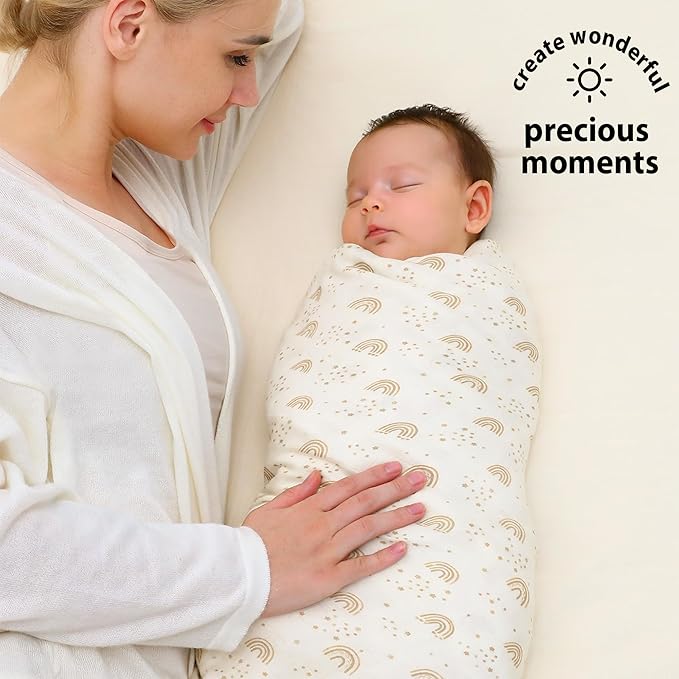 Yoofoss Muslin Swaddle Blankets, Organic Baby Blankets, 47 x 47 Inches Receiving Blanket for Baby Boys and Girls, Baby Essentials for Newborns Soft Breathable