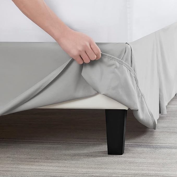 Nestl Silver Full Bed Skirt - Full Size Bed Skirt 14 Inch Drop - Brushed Microfiber Bed Skirts - Hotel Quality Pleated Bed Skirt - Shrinkage & Fade Resistant