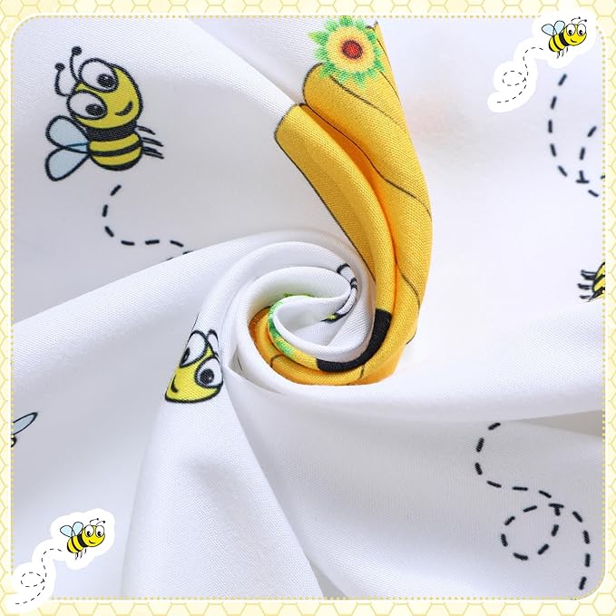 Peryiter 4 Pack Crib Sheets Girl Soft Baby Bed Sheet Set 52'' x 28" Nursery Crib Sheets for Standard Bed for Nursery Decor Baby Boys or Girls(Yellow,Bee)