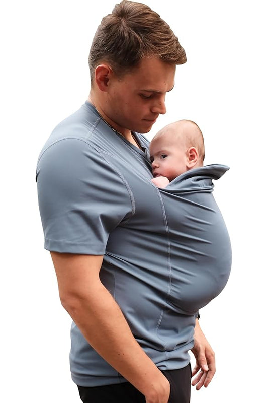 Lalabu The Dad Shirt | Hands-Free Baby Carrier for Dad with Kangaroo Pouch | Engineered for Bonding, Safety, & Comfort for Newborns Up to 15 Lbs. | CPSC Compliant - Brook - 3XL