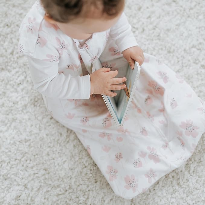 HALO SleepSack, 100% Cotton Wearable Blanket, Swaddle Transition Sleeping Bag, TOG 0.5, Wildflower Blush, Small, 0-6 Months