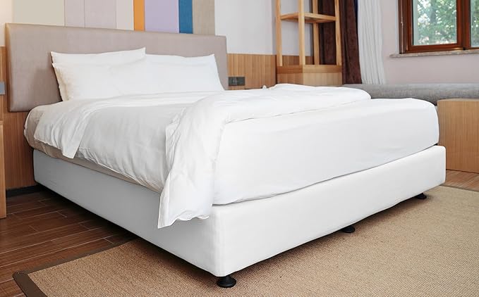 Alyvia Spring Box Spring Cover Full Size - Jersey Knit & Stretchy Wrap Around 4 Sides Bed Skirt for Hotel & Home - Full/Full XL, White