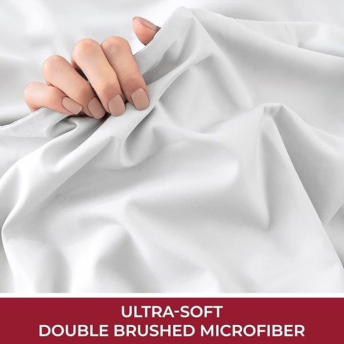 Mellanni King Fitted Sheet - Iconic Collection Bedding Sheets with up to 16 inch Deep Pocket - Soft & Cooling - Fade & Stain Resistant - 1 PC (King, White)
