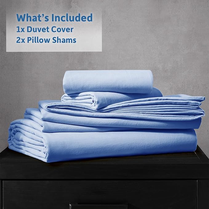 Nestl Calm Blue Duvet Cover King Size - Soft Prewashed King Duvet Cover Set, 3 Piece, with Zipper Closure, 1 Duvet Cover 104x90 inches and 2 Pillow Shams