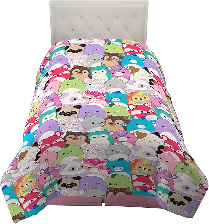 Squishmallows Bedding Super Soft Microfiber Reversible Comforter, Twin, (Official Licensed Product) by Franco