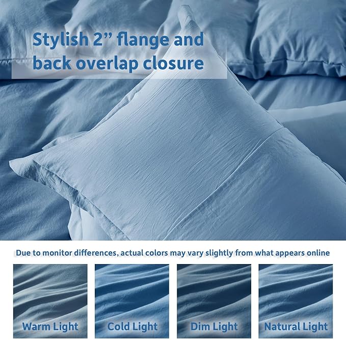 Nestl Blue Heaven Duvet Cover King Size - Soft Prewashed King Duvet Cover Set, 3 Piece, with Zipper Closure, 1 Duvet Cover 104x90 inches and 2 Pillow Shams