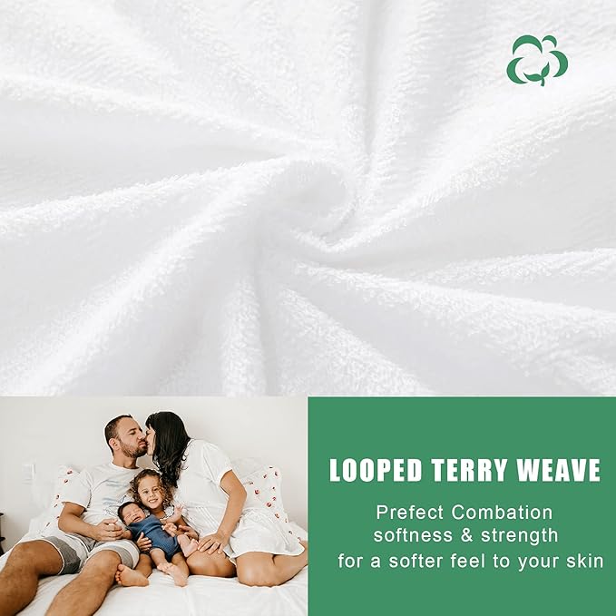 Twin XL Size Waterproof Mattress Cover, Premium Terry Top Mattress Cover, Breathable, Noiseless, Cooing & Machine-Washable Bed Cover with 21" Deep Pocket