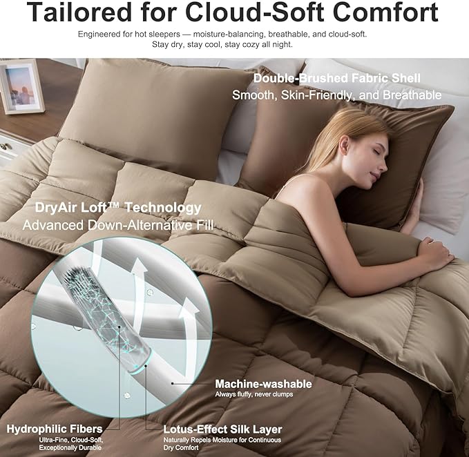 KASENTEX California King Comforter Set – Reversible Dual Color – Goose Down Alternative – Ultra-Soft, Lightweight, Machine Washable, Maintain Fluffiness, All Season Warmth (Cub/Elmwood)