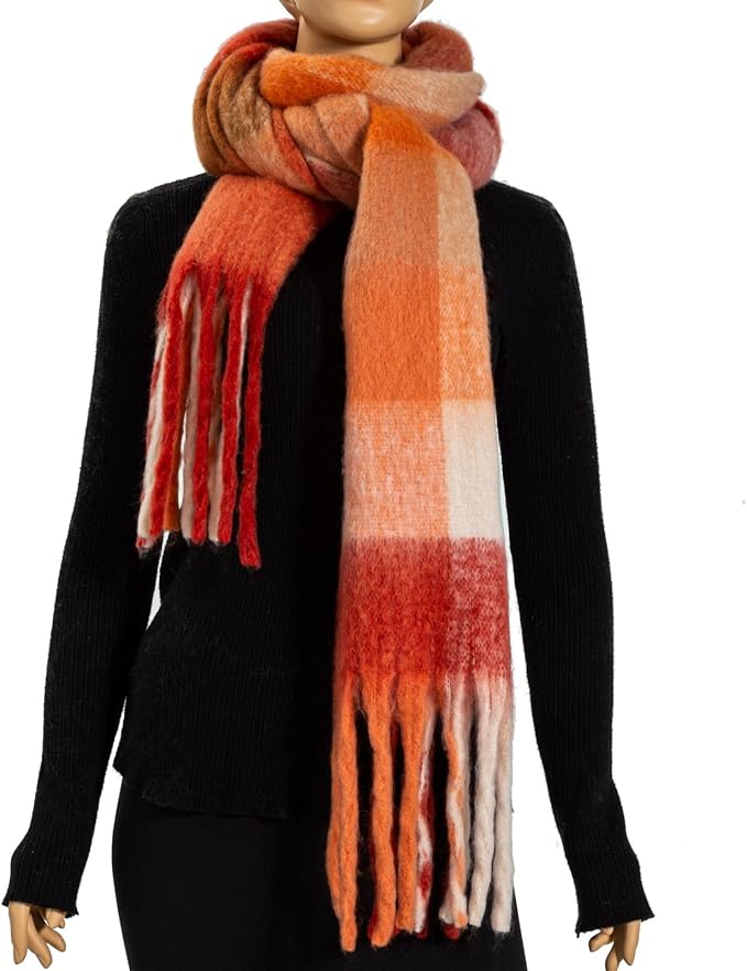 Winter Women Chunky Scarf Warm Blanket Big Thick Large Oversized Wrap Colorful Long Solid Scarves