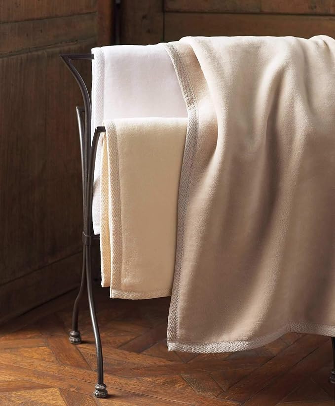 Peacock Alley All Seasons Luxury Cotton Blanket – 100% Long Staple Cozy Cotton Blanket for Sofa, Bed, and Crib - Queen, Flint