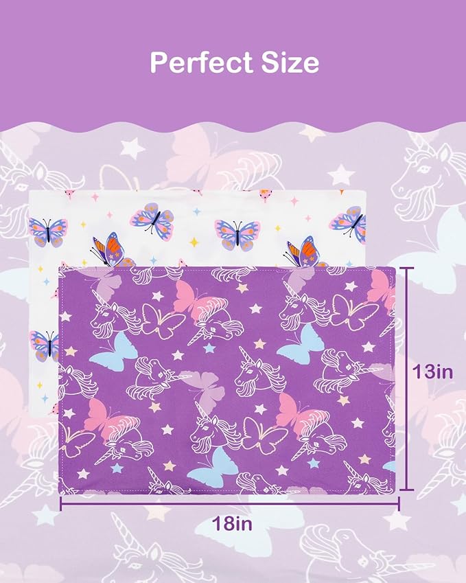 ALVABABY Toddler Pillowcase Stretchy Soft Kids Pillow Cover Fit 13"x 18" or 12"x16" Envelope for Girl Boy Sleepy Travel 2 Pack 2TPE44A