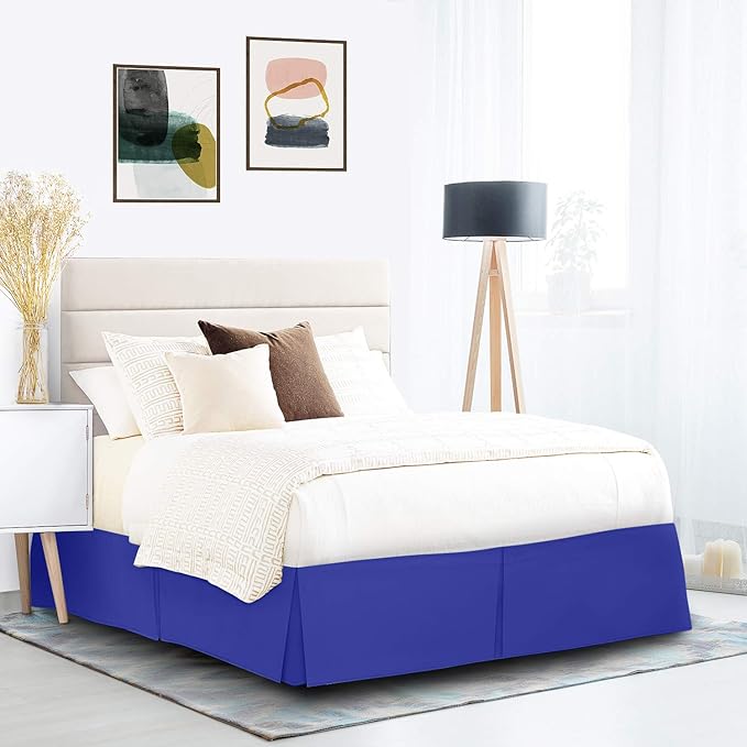 Nestl Royal Blue Bed Skirt King Size - King Bed Skirt 14 Inch Drop - Brushed Microfiber Bed Skirts - Hotel Quality Pleated Bed Skirt - Shrinkage & Fade Resistant