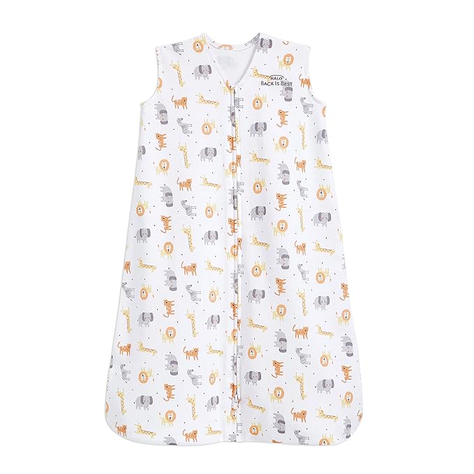 HALO SleepSack, 100% Cotton Wearable Blanket, Swaddle Transition Sleeping Bag, TOG 0.5, Jungle Cotton, Medium, 6-12 Months