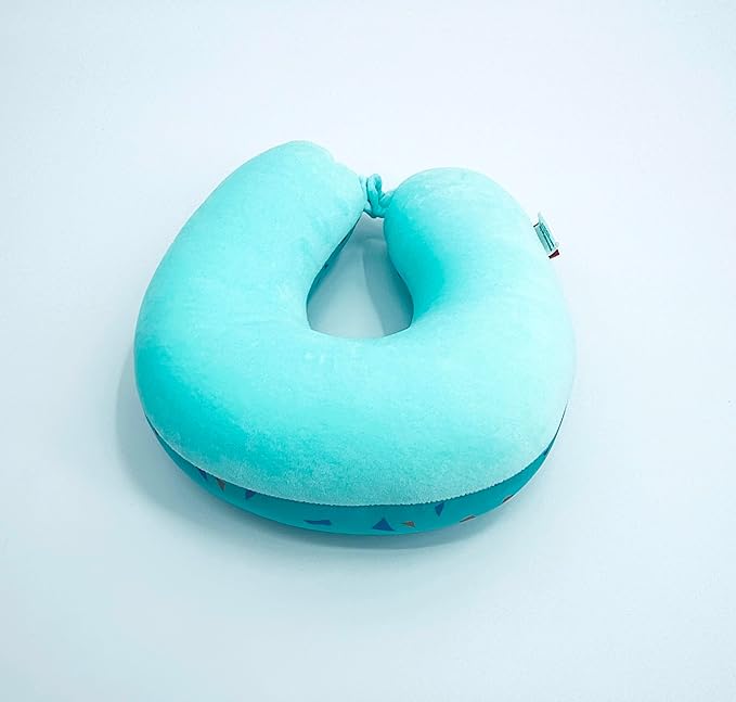 Bookishbunny U Shaped Micro Beads Microbead Neck Head Support Travel Pillow, 12"x12"x4" (ConfettiLightBlue)