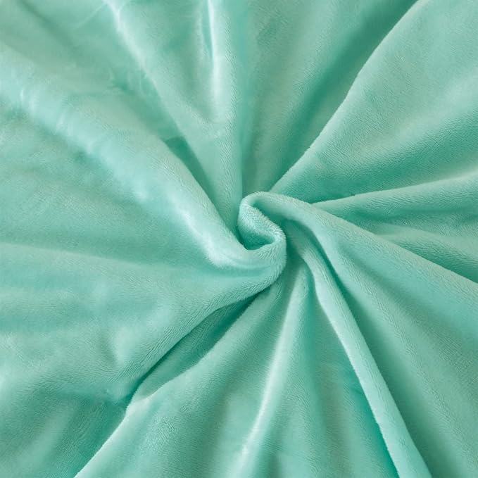 EMME Faux Fur Duvet Cover Queen Size, 3 Pieces Ultra Soft Fluffy Comforter Cover, Cozy Warm for Winter, Luxury Elegant Shaggy Bedding, 1 Duvet Cover & 2 Pillow Shams (Queen, Aqua)