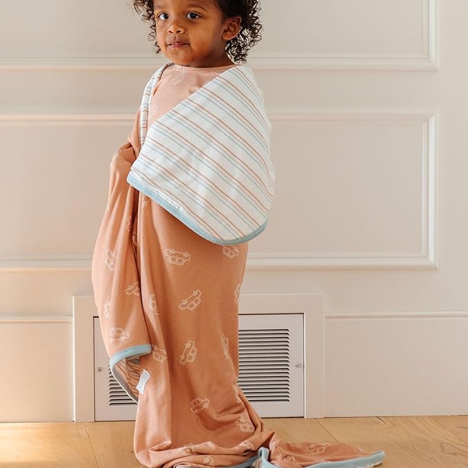 Copper Pearl Large Premium Knit Baby 3 Layer Stretchy Quilt Blanket Cooper