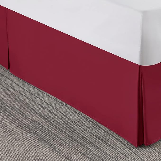 Nestl Red Heaven Full Bed Skirt - Full Size Bed Skirt 14 Inch Drop - Brushed Microfiber Bed Skirts - Hotel Quality Pleated Bed Skirt - Shrinkage & Fade Resistant