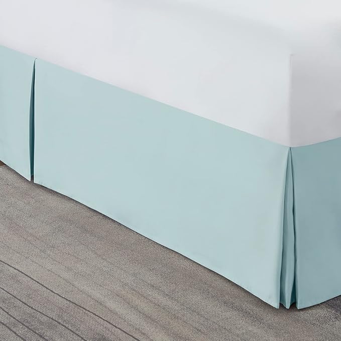 Nestl Light Baby Blue Full Bed Skirt - Full Size Bed Skirt 14 Inch Drop - Brushed Microfiber Bed Skirts - Hotel Quality Pleated Bed Skirt - Shrinkage & Fade Resistant