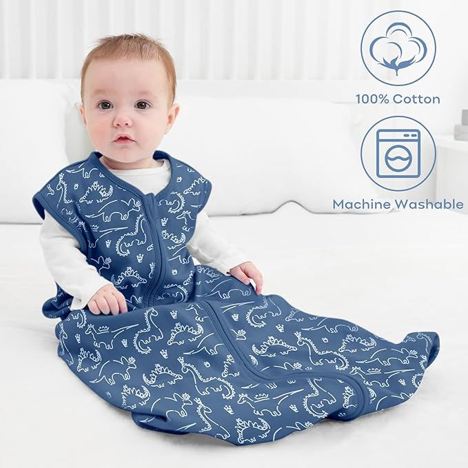 Yoofoss Baby Sleep Sack 18-24 Months Baby Wearable Blanket 100% Organic Cotton 2-Way Zipper TOG 0.5 Toddler Sleeping Sack 3 Pack,Soft Lightweight(X-Large)