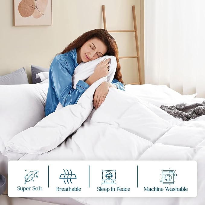 Premium 5-Piece King Size Duvet Cover Set – 800 Thread Count Pima Cotton, Heavyweight Fabric, Zipper Closure & Corner Ties, Ultra Soft & Durable (White)