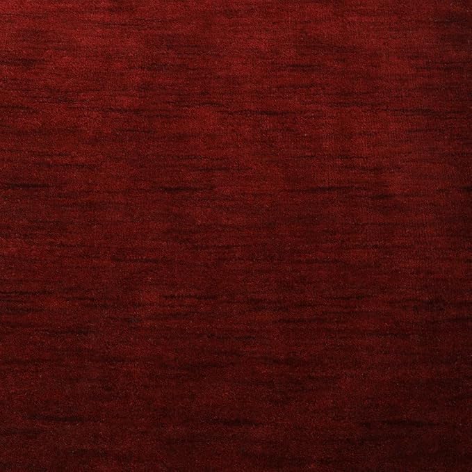 Hand Knotted Loom Wool ECO-Friendly Area Rugs - 2'6''x6', Runner, Red Color, Solid Plain Design, High Pile Thick Handmade Anti Skid Area Rugs for Living Room, Bed Room (L00111)