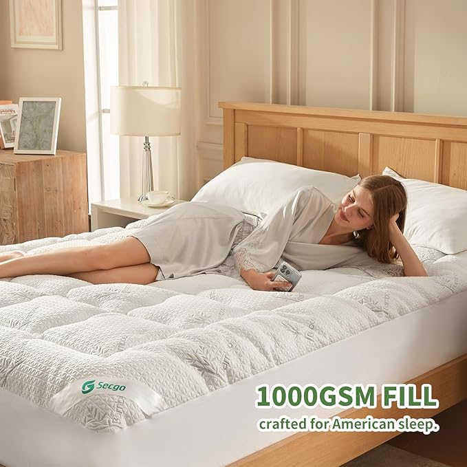 Premium 100% Waterproof King Mattress Topper, Breathable Mattress Pad, Rayon from Bambo Bed Protector, Deep Pocket Sheet Cover 8"-21"