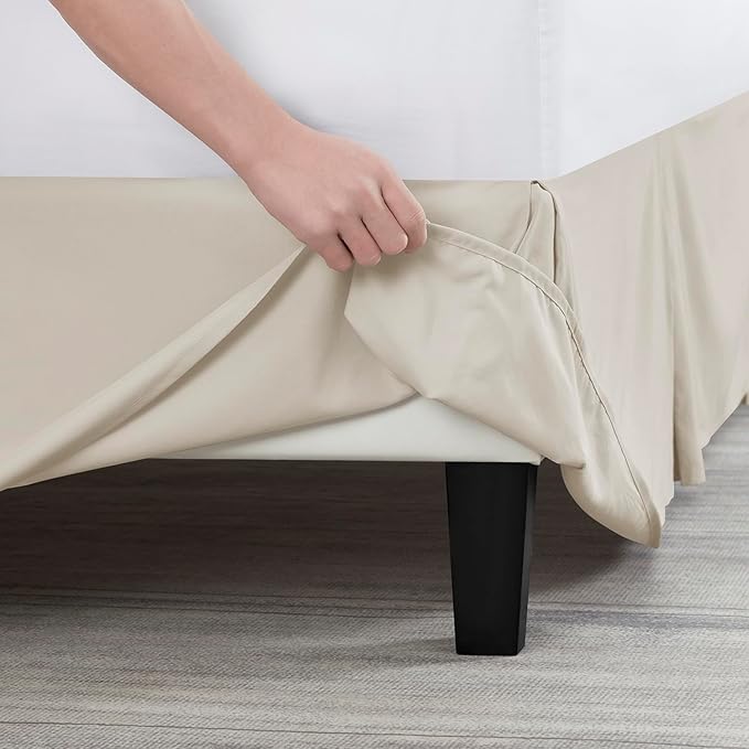 Nestl Linen Full Bed Skirt - Full Size Bed Skirt 14 Inch Drop - Brushed Microfiber Bed Skirts - Hotel Quality Pleated Bed Skirt - Shrinkage & Fade Resistant