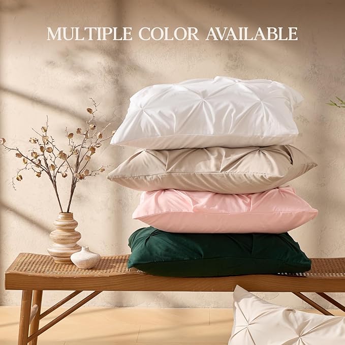 Andency Beige Comforter Set Twin XL(68x92Inch), 2 Pieces Comforter for Girls Kids, Soft Microfiber Pinch Pleat Comforter Set, All Season Lightweight Bedding Set
